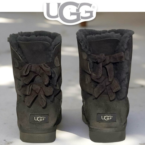 Women’s ⭐️UGG⭐️Grayish/Brown Bailey Bow Boots Size 8 - Picture 7 of 16